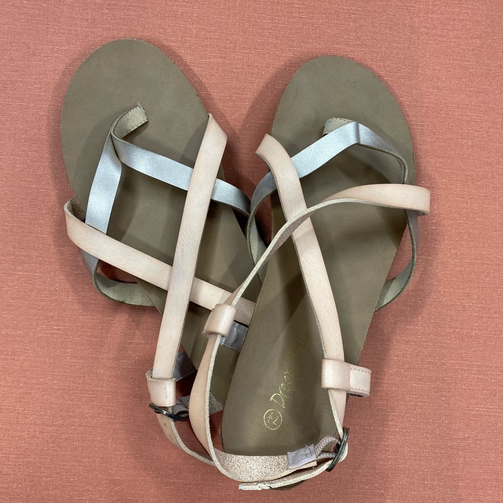 Women's Dream Pairs Strappy Sandals in Gold and Natural Leather